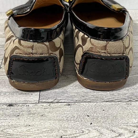 Coach FRIDA Slip on Loafers 8.5 Signature Monogram Logo Brown - Picture 12 of 14